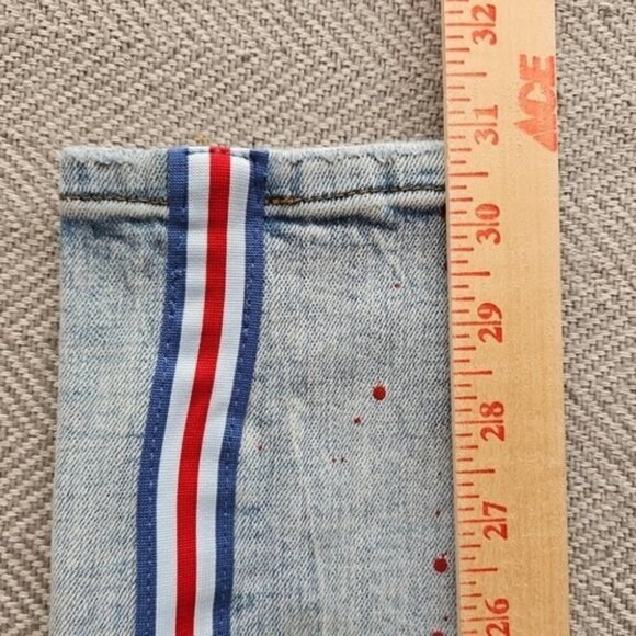 Trinity Kays Jeans Men's Size 28 (28x32) Kulture Stripes Paint Distressed Blue - Picture 12 of 16